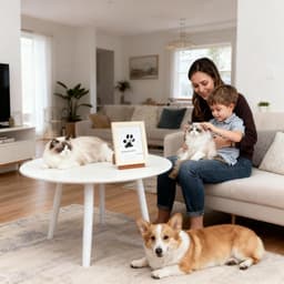 Pet Paw Print Pad - DIY Pet Photo Album - Pet Paw Print Set - Geschikt voor het maken van pootafdrukken van katten en honden - Met houten lijst - 2 printbare kaarten — thumbnail 4