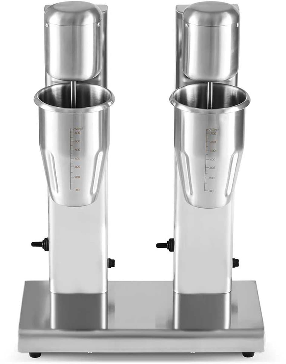 HCB® - Professionele Horeca Milkshakemixer - dubbel - 2 x 750 ml - RVS / INOX Milkshakemaker - 17x35x52 cm (DxBxH) - 6 kg - 1361 — afbeelding 1