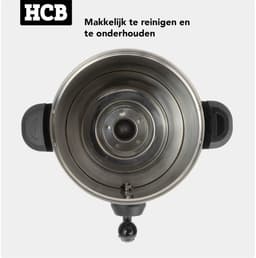 HCB® - Professionele Horeca Percolator - 5,3 liter - 35 kopjes - 230V - RVS / INOX Perculator - Elektrisch koffiezetapparaat - Volautomatische koffiemachine - 30x30x43 cm (DxBxH) - 2.40 kg - 1345 — thumbnail 3