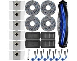 22 stuks accessoires - geschikt voor Ecovacs Deebot T30C Omni - T30C - T50S - N50 robotstofzuiger - 1 hoofdborstel - 4 reinigingsdoeken - 4 filters - 6 stofzakken - 6 zijborstels