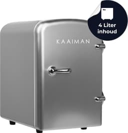 Kaaiman® Mini Koelkast 4L - Kleine Koelkast 12V/220V - Cosmetische Koelkast - Warm en Koud Functie - Skincare Fridge - Minikoelkast Slaapkamer - Zilver — thumbnail 1