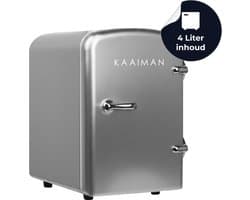 Kaaiman® Mini Koelkast 4L - Kleine Koelkast 12V/220V - Cosmetische Koelkast - Warm en Koud Functie - Skincare Fridge - Minikoelkast Slaapkamer - Zilver