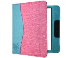 Hoesje Geschikt voor Kobo Libra 2 Sleepcover Jeans Style Hoes Roze - ereader hoesje - cover