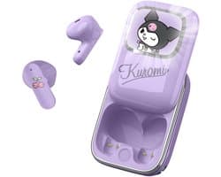Kuromi - draadloze oordopjes - schuifdisplay met LED verlichting - met oplaadcase - touch control - lange batterijduur