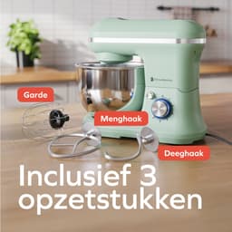 KitchenBrothers 1200W Keukenmachine - Keukenrobot - 5L - Mixer met Mengkom - BPA-vrij Keukenmixer - Pastelgroen — thumbnail 4