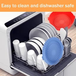 2-pack ronde siliconen bakmandjes Geschikt voor airfryer van 1-3,5 liter, siliconen pannen en kommen voor airfryer, herbruikbare bakplaten, ovenaccessoires (boven 16,5 cm / onder 14 cm) — thumbnail 2