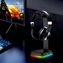 Headsetstandaard met 2 USB-poorten, headsetstandaard, hoofdtelefoonstandaard — thumbnail 5