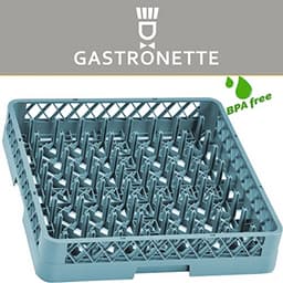 Vaatwasser Mand 64 Vingers voor Borden en Glazen - Universale Kunststof 50x50 cm Met Grof Gaas - Stapelbare Lade voor Gastronomie — thumbnail 2