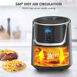 Grote Airfryer met Digitale LED Touch Screen - Gezond Frituren en Koken (5.5 Liter) — thumbnail 5