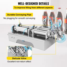 Dubbele Buis Pneumatische Vulmachine 100-1000ml voor Vloeistoffen en Sappen — thumbnail 4