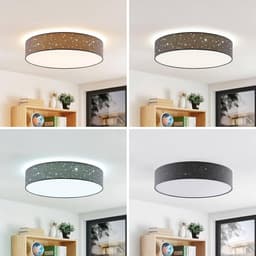 Ronde Zwarte Plafondlamp met Afstandsbediening - Dimbaar LED Woonkamer Verlichting — thumbnail 2