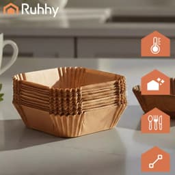 Ruhhy Airfryer papieren inserts 100 stuks 16 x 16 cm — thumbnail 9