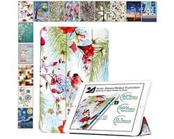 Smart Trifold Siliconen Hoes voor iPad 9.7 Inch - Vogels & Bloemen