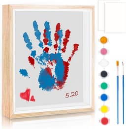 DIY Baby Voetafdruk en Handafdruk Set met Fotolijst en 8 Kleuren Verf — thumbnail 1