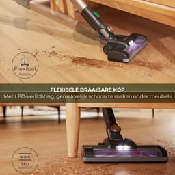 VIN® 6-in1 Steelstofzuiger Zonder Zak op Accu - Steelstofzuiger Draadloos Uitschuifbaar - Kruimeldief Snoerloos best Verkocht 25KPA – Veelzijdige Kruimeldief best Verkocht – met Krachtige batterij – Zwart/Groen — thumbnail 5