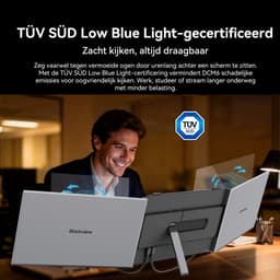 Blackview DCM6 14" Dubbele Draagbare Monitor – Extra Laptopscherm 13-17.3" – Uitbreidingsscherm – Dual Screen – IPS Full HD – Plug & Play – 3x USB-C – Inclusief Kabels & Beschermhoes – Grijs — thumbnail 9
