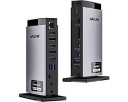 USB-C Dockingstation met 3 HDMI, 4K60Hz, 100W Opladen en DisplayLink