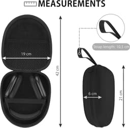 Compacte Hoofdtelefoontas voor Over-ear Hoofdtelefoons - Universele Beschermcase in Zwart — thumbnail 5
