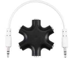 5-voudige audiosplitter 3,5 mm jack verdeelder voor smartphones en laptops