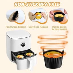 6-stuks Airfryer eivorm - Airfryer accessoires - Siliconen eierdopjes - Airfryer siliconen vormpjes - Cake bakvormpjes - Anti-aanbak Airfryer accessoires - Geschikt voor eieren, cupcakes, muffins, puddingen, eierpasteitjes - Grijs — thumbnail 6