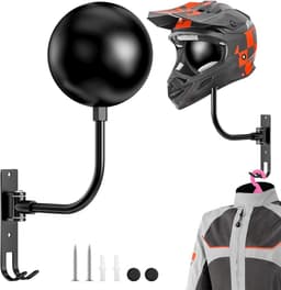 Motorhelm Houder Wandmontage - 3-in-1 Motorfiets Helmophangbeugel met 180° Rotatie — thumbnail 1