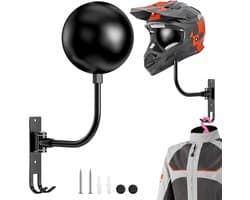 Motorhelm Houder Wandmontage - 3-in-1 Motorfiets Helmophangbeugel met 180° Rotatie