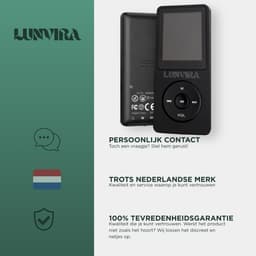 Lunvira® MP3/MP4 Speler – Draadloos Bluetooth & Bedraad – Draagbare Walkman – Zwart – Inclusief 4 GB SD-kaart & Oortjes — thumbnail 5