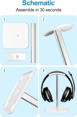 Universele Koptelefoon Houder voor Bureau - Afneembare Standaard met Zachte Grip — thumbnail 5