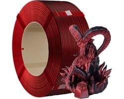 3D Printer Filament 1.75mm Silk Zwart Rood Dubbelkleurig, 1kg zonder spoel