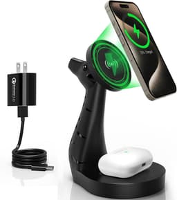 Hoofdtelefoonstandaard met RGB-verlichting en USB-laadpoorten — thumbnail 1