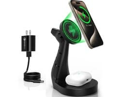Hoofdtelefoonstandaard met RGB-verlichting en USB-laadpoorten