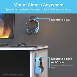 Gaming Headset Hanger met Verwijderbare Plakstrips - Eenvoudig en Beschadigingsvrij Monteren — thumbnail 5
