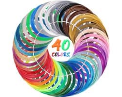 40 kleuren 3D pen filament PLA 1,75 mm voor 3D printen - 100 meter navulling