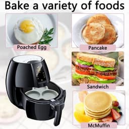 Daity 3-pack - Siliconen cakevorm - 9,8 cm diameter - Kookring - Eiervorm - Eierring - Airfryervorm - Bakring - Hamburgerring - Siliconen Airfryer eierbordje - Rond - Geschikt voor airfryers van 6 liter en groter — thumbnail 6