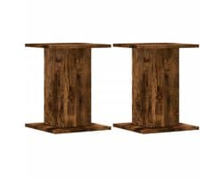 vidaXL - Speakerstandaards - 2 - st - 30x30x40 - cm - bewerkt - hout - gerookt - eiken