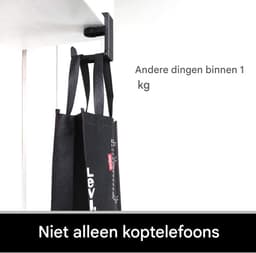 TuseRxln Koptelefoon Standaard - Headset Hanger - 360° Rotatie & Verstelbaar Voor Meeste Bureau Diktes - 1 Stuk - Thuis Kantoor + Zwart — thumbnail 5