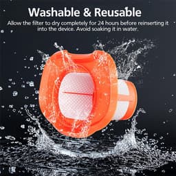 6 stuks - Filterpatronen - Stofzuigerfilters - Vervangingsfilters - Geschikt voor Black & Decker HHVKF10 stofzuiger - Filteraccessoires - Wasbaar - Stofzuigeraccessoires - Oranje — thumbnail 3