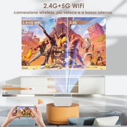 Full HD Beamer Met Auto Focus, Keystone, Bluetooth en Wifi - 1080p Videoprojector voor Thuisbioscoop — thumbnail 5