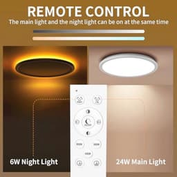 Dimbare Plafondlamp met Afstandsbediening - 24W LED Lamp voor Slaapkamer en Woonkamer — thumbnail 4