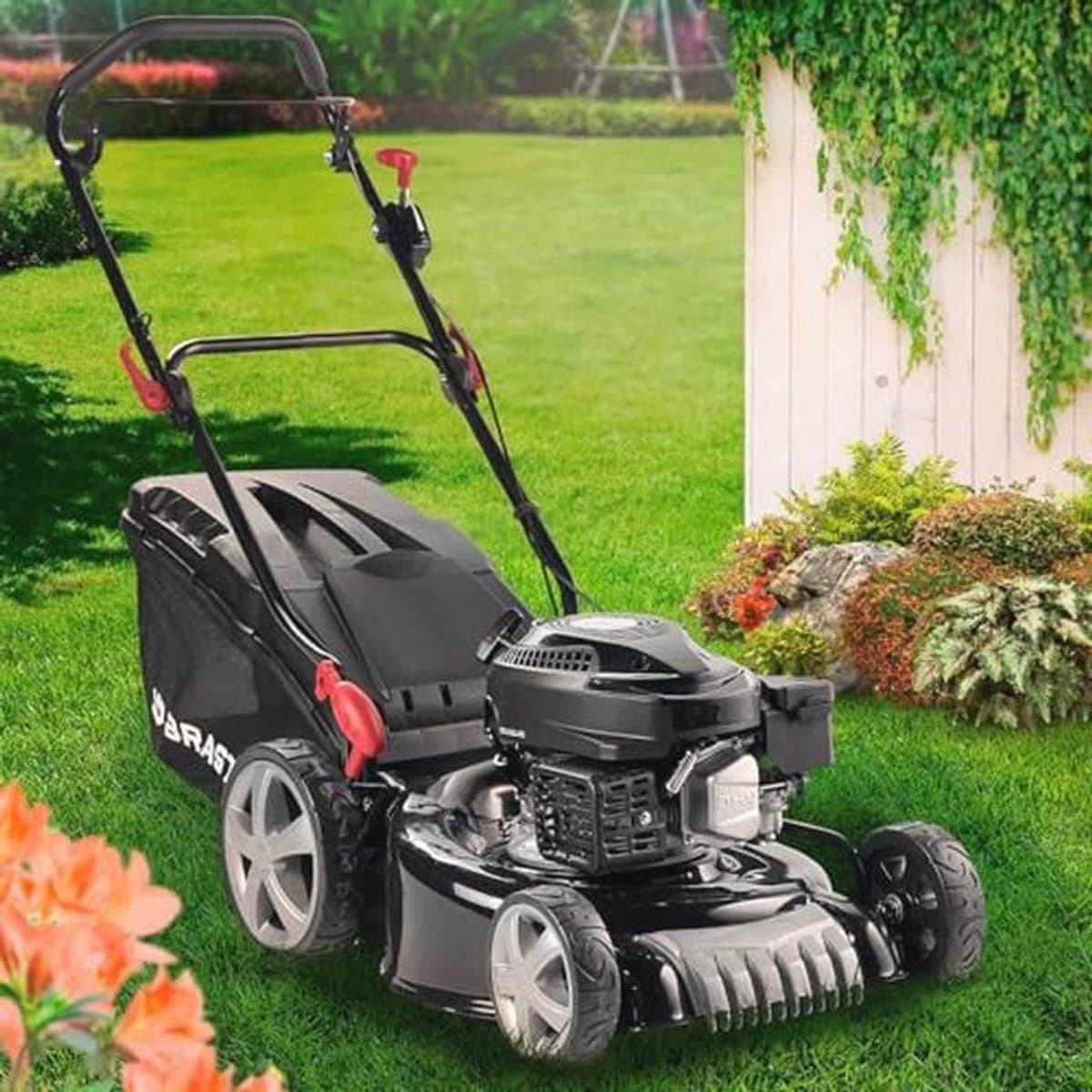 Benzine grasmaaier 46 cm met krachtige 4-takt motor en maaifuncties — afbeelding 1