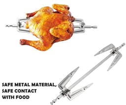 34 cm Roestvrijstalen Vork voor BBQ en Airfryer - Rotisserie Vlees Gril Vorken voor Kip, Vis en Meer — thumbnail 3