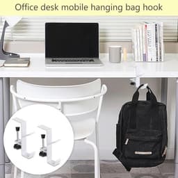 Verstelbare Tassenhouder voor Tafel - 2 Stuks Multifunctionele Zakhaak en Hoofdtelefoonhouder — thumbnail 3