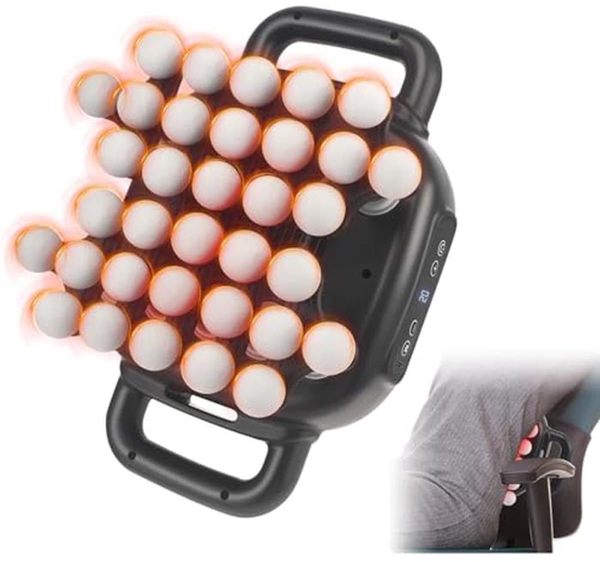Professioneel massagepistool met 34 koppen, 2000 mAh accu, 9 massagemodi en 20 snelheden voor diepe ontspanning — afbeelding 1