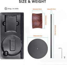 Hoofdtelefoonstandaard van Walnoothout en Aluminium met Zware Basis — thumbnail 3