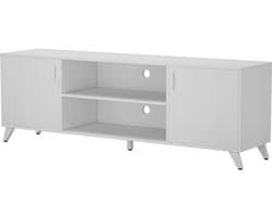 Stijlvolle Witte TV Kast met 2 Deuren en Royale Opbergruimte