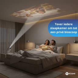 Vendar® YA350 Pro Mini Beamer 2025 – 350 ANSI Lumen – Inclusief HDMI Kabel - Smart Projector met 4K-ondersteuning – Geïntegreerd Android 14 – WiFi 6 & Bluetooth 5.4 – Voor iOS & Android – Thuisbioscoop – Wit — thumbnail 4