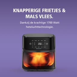 Brabantia Airfryer XXL - 5.7 liter - Digitaal Touchscreen - 10 Kookprogramma's - Tot 5 Personen - PFAS-Vrij - 80ºC tot 200ºC - 1700 Watt - BBEK1136 — thumbnail 2
