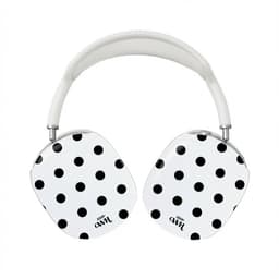 xoxo Wildhearts hoesje geschikt voor AirPods Max (2) - Polka Dots (Wit) - Ook als telefoonhoesje verkrijgbaar - schokbestendige case - koptelefoonhoesje - Beschermhoes met stippenpatroon - Wit met zwart stippen — thumbnail 1