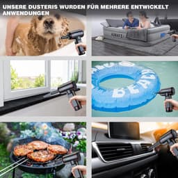 STILVORA Kruimeldieven - Draagbare Handstofzuiger voor Auto en Thuis, Draadloze Stofzuiger met Blazen en Zuigen, Krachtige Zuigkracht, ABS, Zwart — thumbnail 2