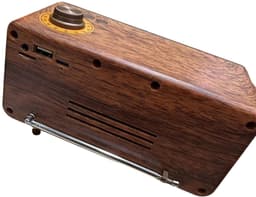 Retro Dual Bluetooth Speaker met FM Radio – 10W Dual Mono Sound – Bluetooth 5.4 – TWS Pairing – Retro Wood & Bronze Design — thumbnail 3